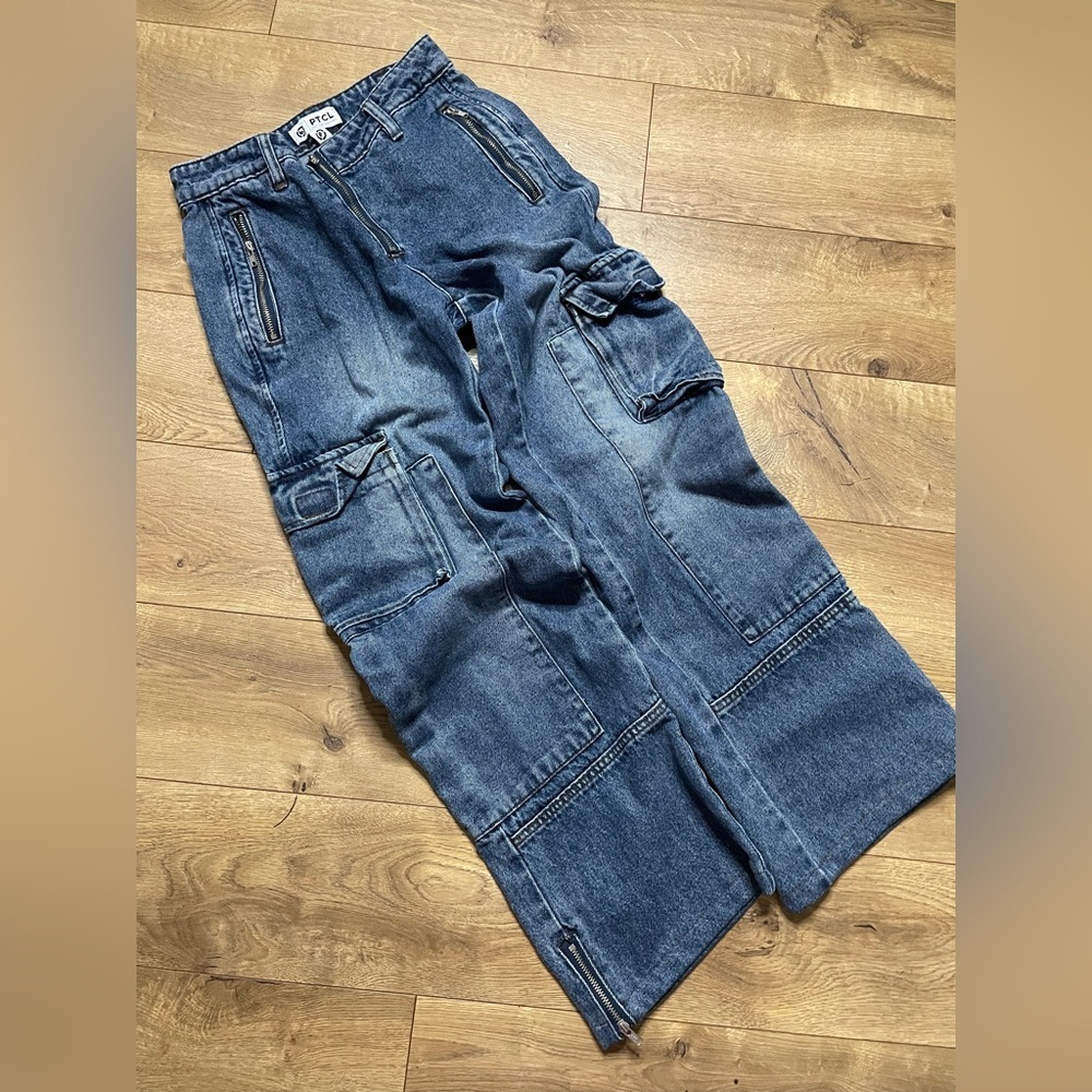 Y2K PTCL Denim Cargo Jeans - Size 24 - Picture 5 of 9